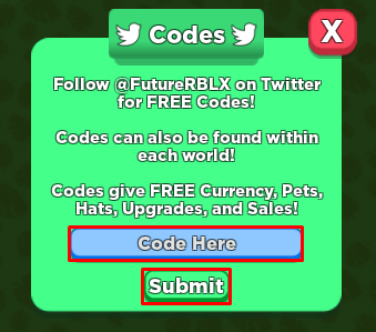 UFO Simulator enter codes box