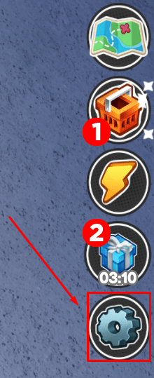Ultimate Army Tycoon settings button