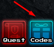 The Codes button in Undertale Soul's RPG X