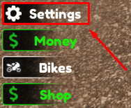 Urban Moto settings button