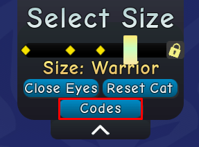 Warrior Cats: Ultimate Edition codes button