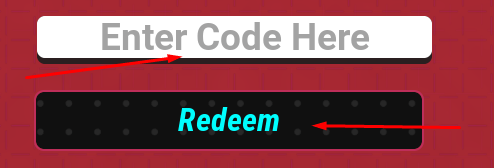Enter Code Here box and Redeem button to redeem codes in Waves of Horrors