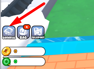 The GENERAL button in Weapon Legends Simulator