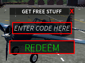 Wings of Glory enter codes box
