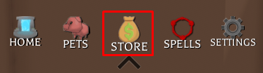Wizard simulator store button