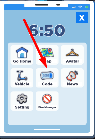 The Code button in Work Together