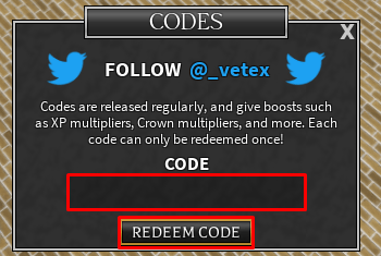 World of Magic enter codes box