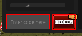 Zee Hood enter codes box and redeem button