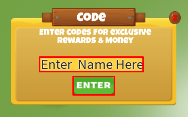 Zoo Tycoon enter codes box